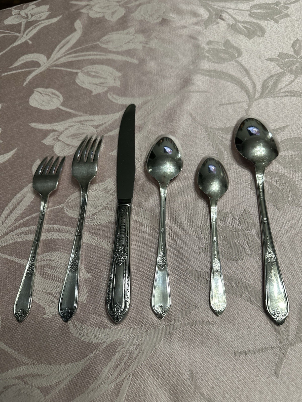 Wm Rogers/IS “COTILLION” Silverplate 1937 Flatware Lot Of 6 Pcs. EUC