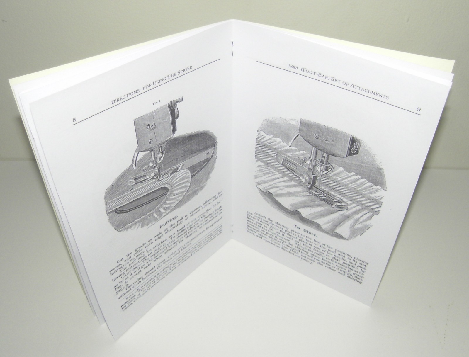 Singer Sewing Machine 1889 Attachments Instruction Manual puzzle-box Copy