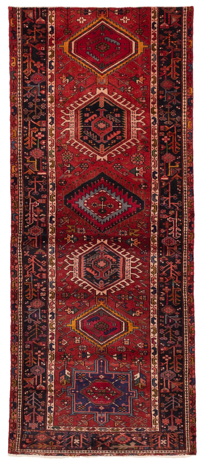 Vintage Hand-Knotted Area Rug 3’5″ x 8’5″ Traditional Wool Carpet
