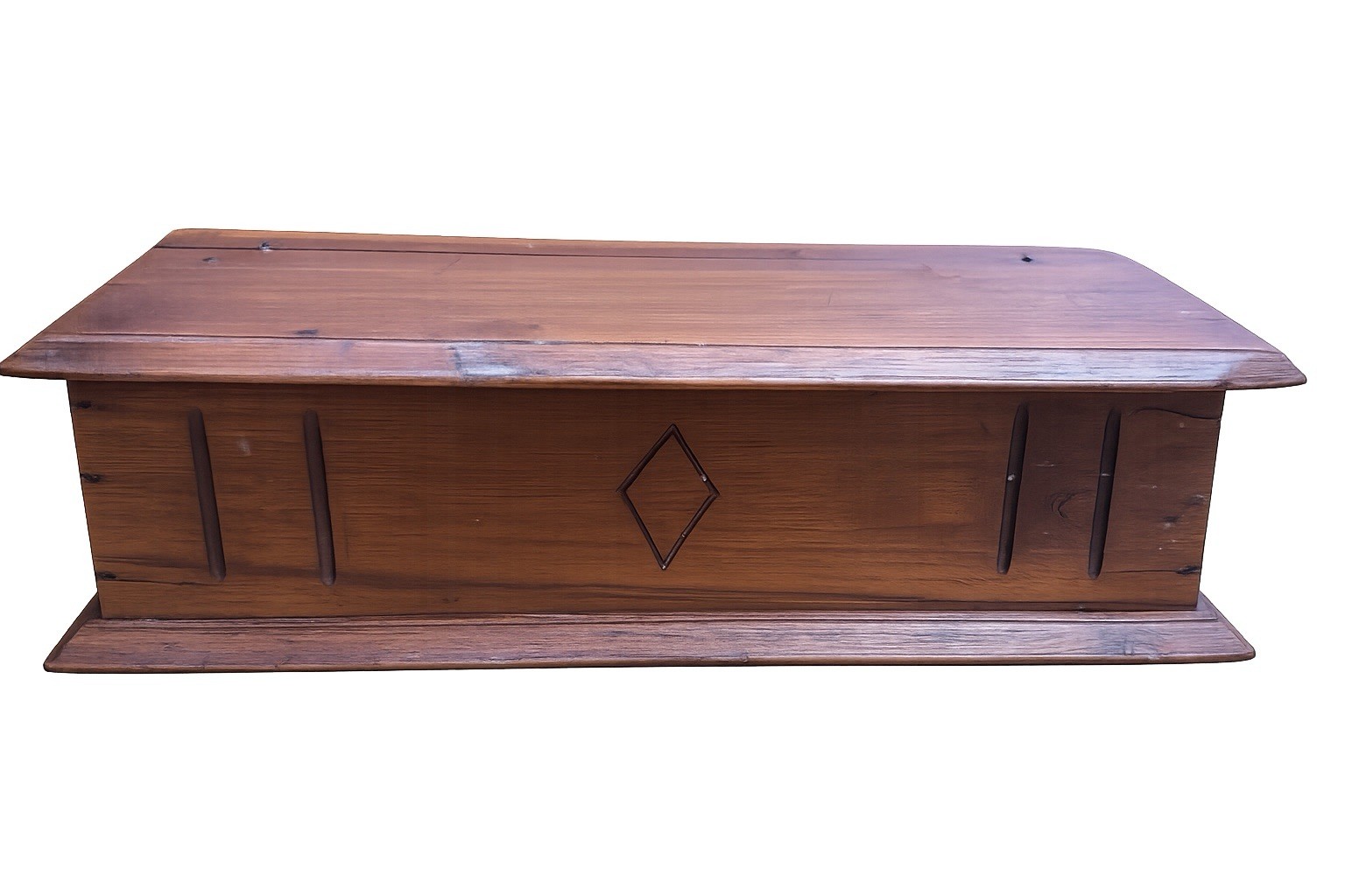 Antique Walnut Desk Box Hand Carved Primitive Document Storage c1900