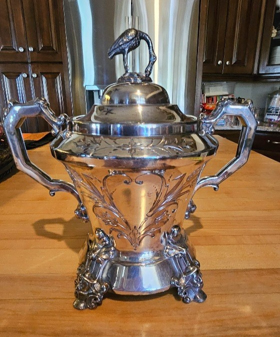 Victorian syphon urn syphon Simpson Hall & Miller silver triple plate