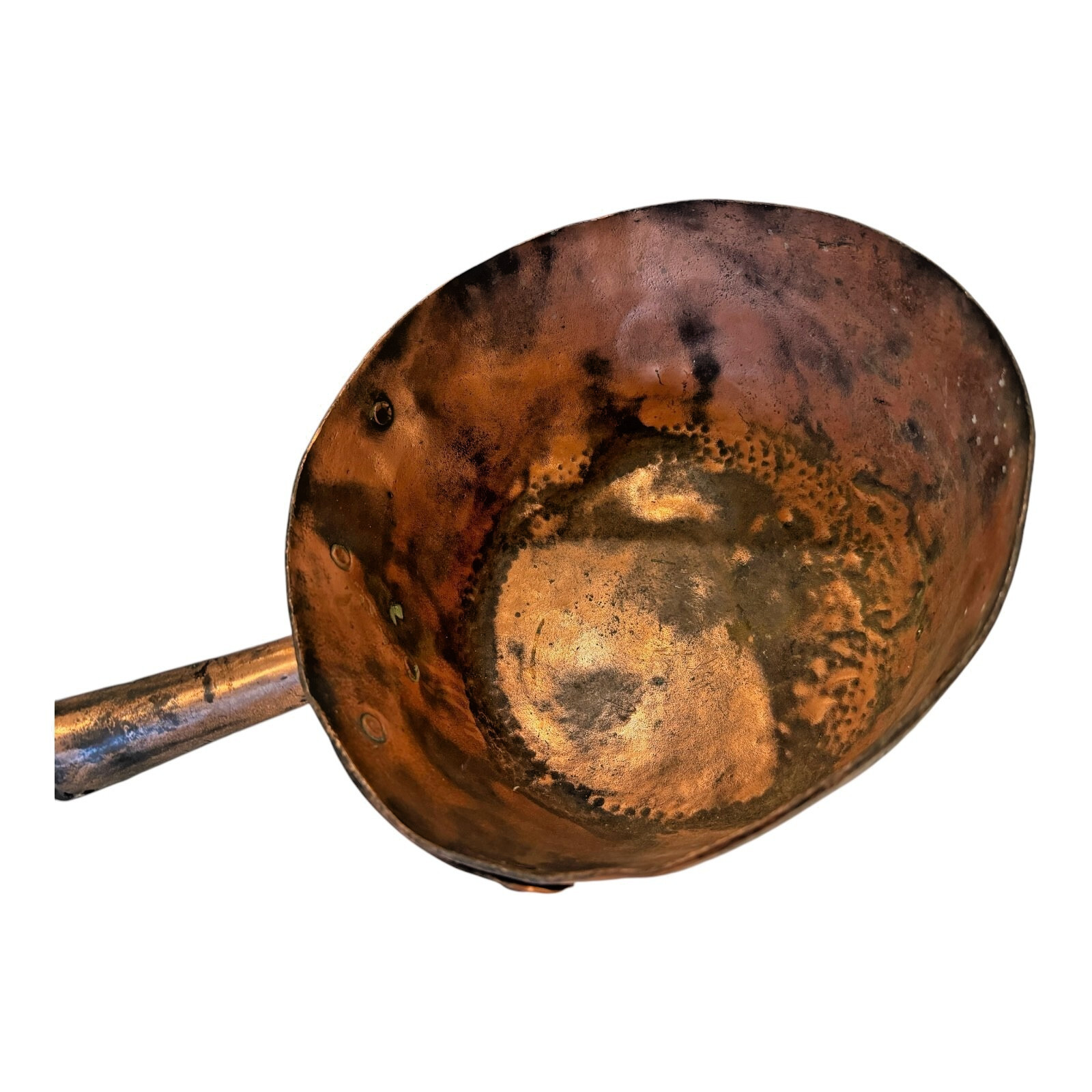 Antique Hand Hammered Copper Handled Pot or Planter – Country Farmhouse Decor