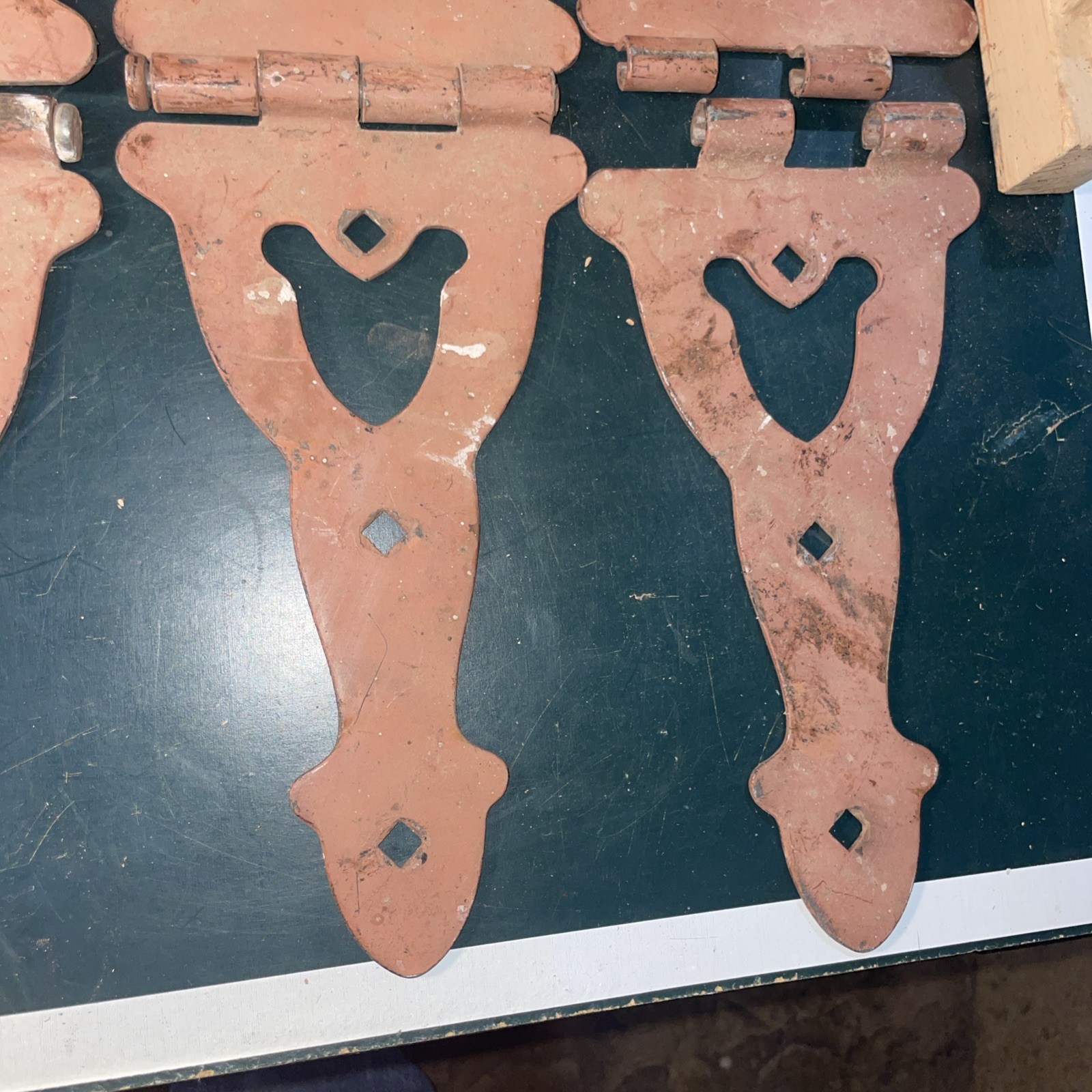 TWO PAIR RUSTIC GOTHIC HINGES large 20” long L@@K!!!