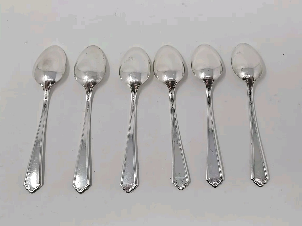 Set 6 Watson Silver CO. Sterling Teaspoons John Alden Pattern