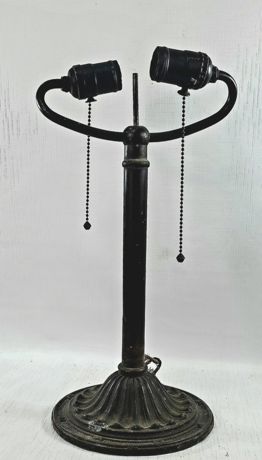 BRASS Lamp Base electric old replacement repair antique salvage part panel shade