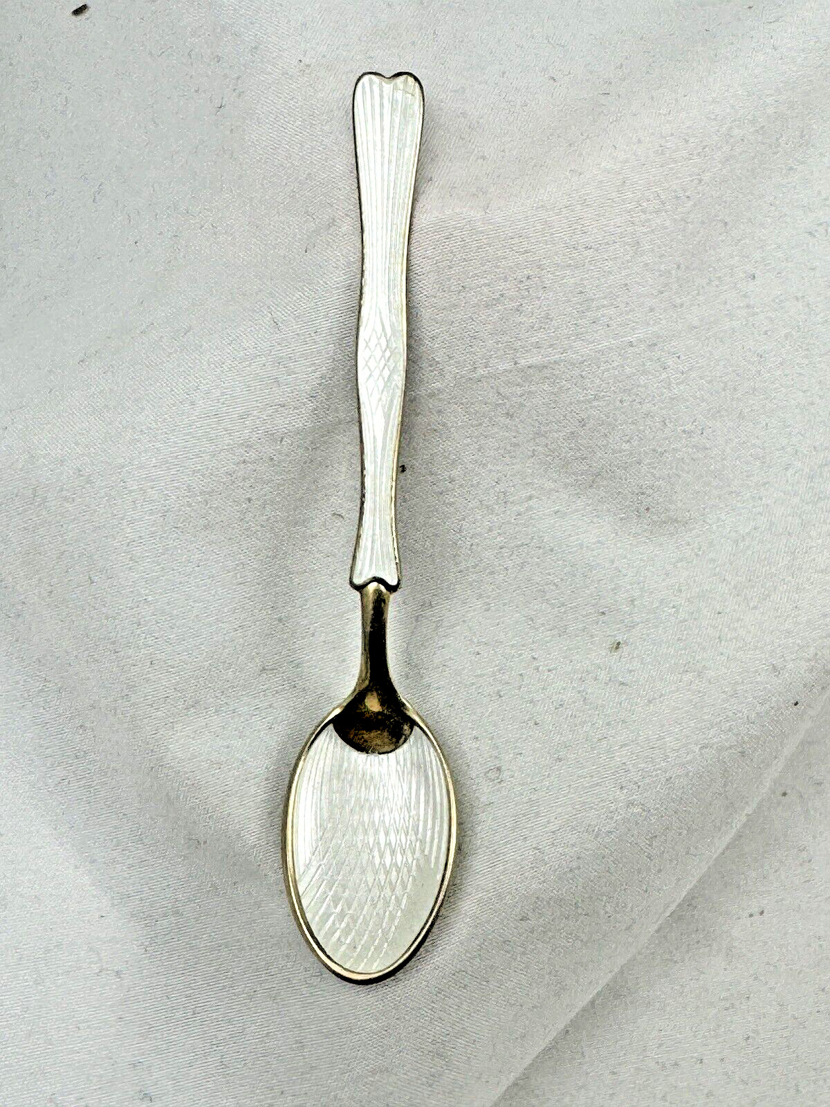 Spoon Sterling Silver Gilt Enamel Guilloche Demi Tasse Einar Modahl Norway