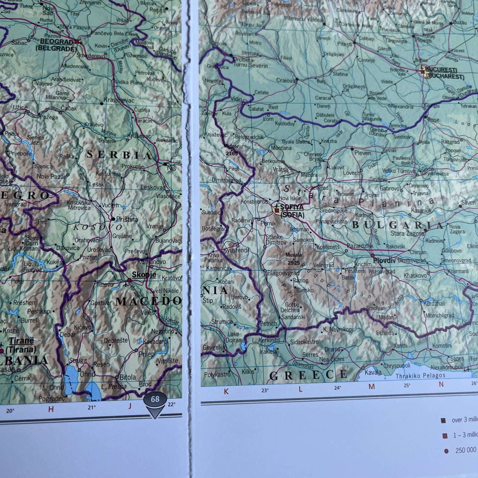 2007 Map Balkan States Bosnia Bulgaria Croatia Moldova Romania Serbia AA #66