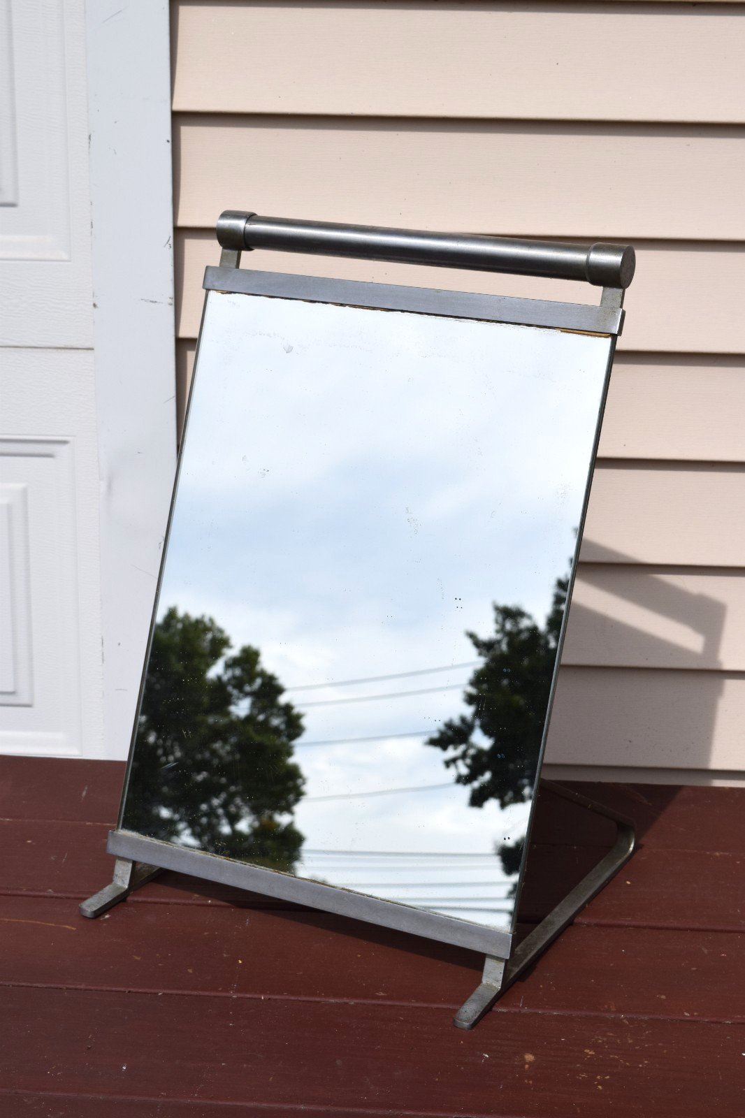 Vintage Store Floor Mirror Shoe Fitting Industrial Metal Retail Display 21×14