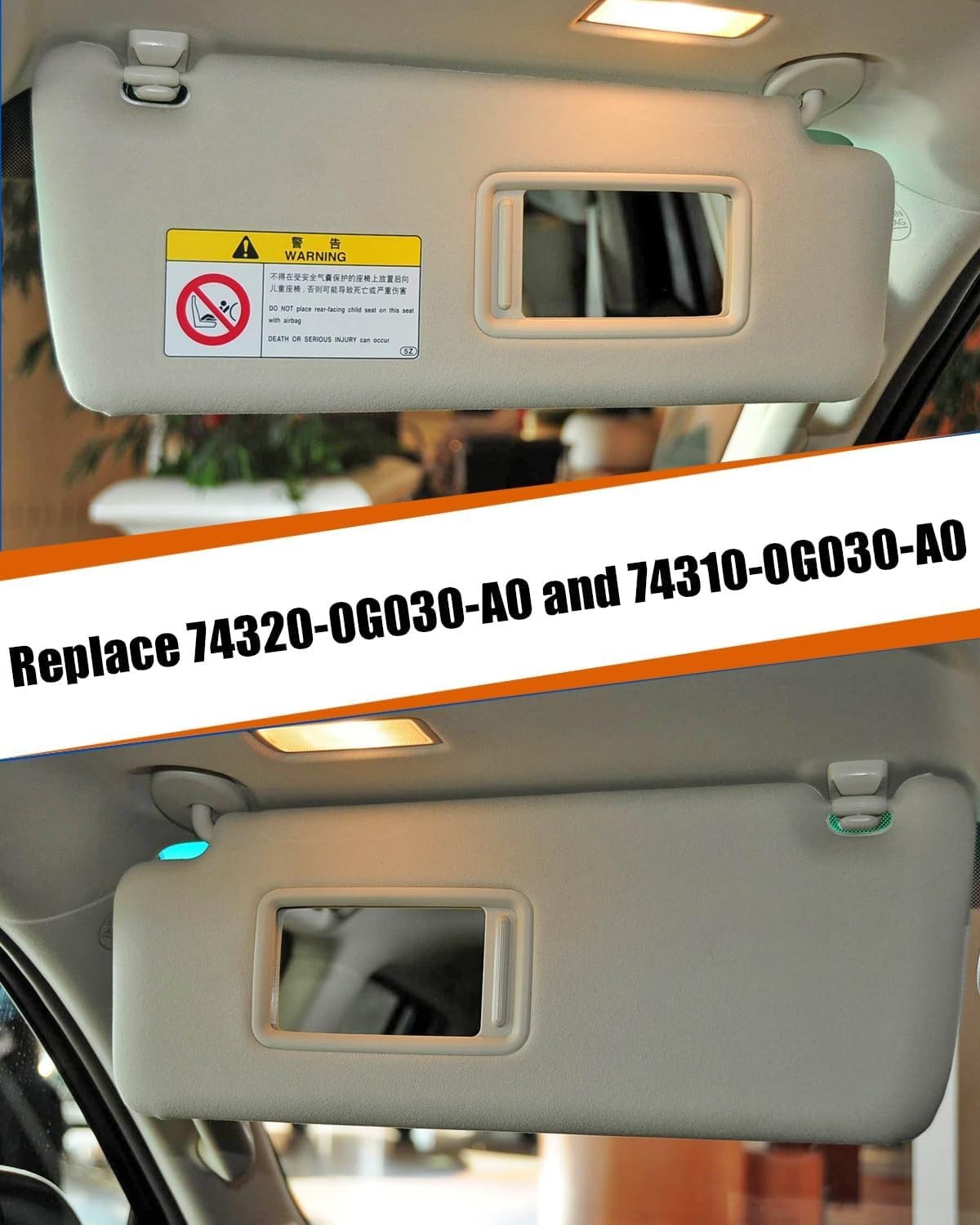 A Pair of Sun Visor Beige Left & Right Fit for Lexus GX460 2010-2023 Toyota L…