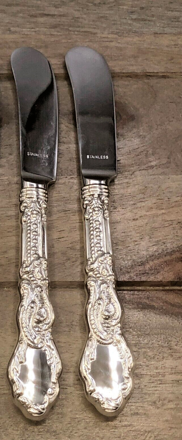 Versailles by Gorham Sterling handle set of 2 Paddle Butters 6.25″