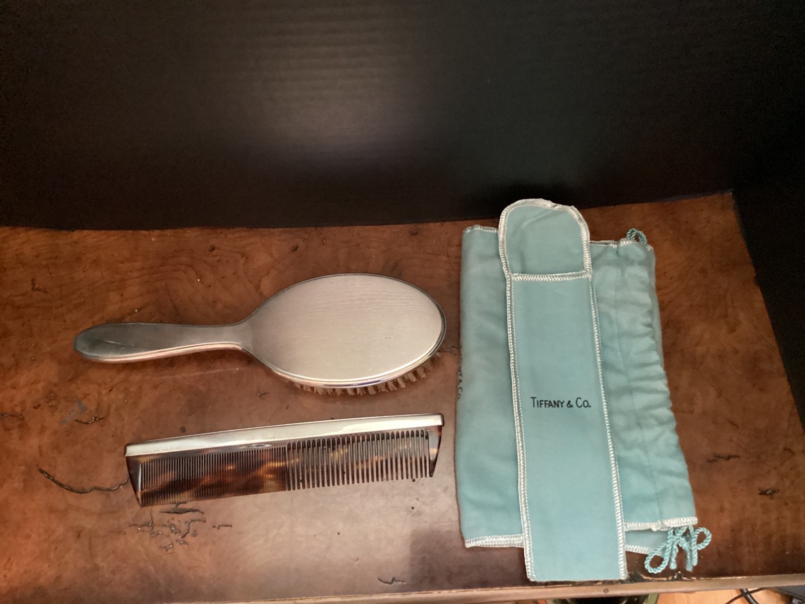 Vintage Tiffany & Co Hair Brush and Comb Set Sterling Silver NOT engraved #21600