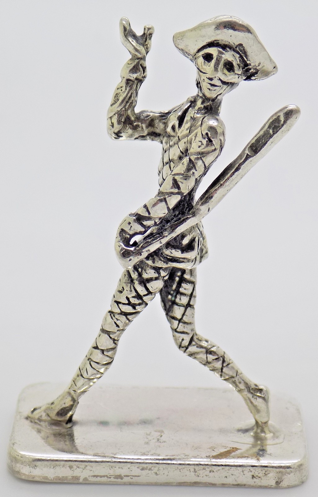 Vintage Italian Handmade Genuine Silver Harlequin Carnival Character Figurine