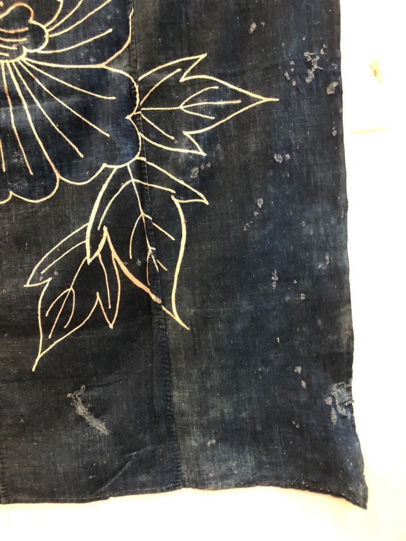Antique Indigo Furoshiki 19th Century Hand Woven Cotton Large Cloth Vintage