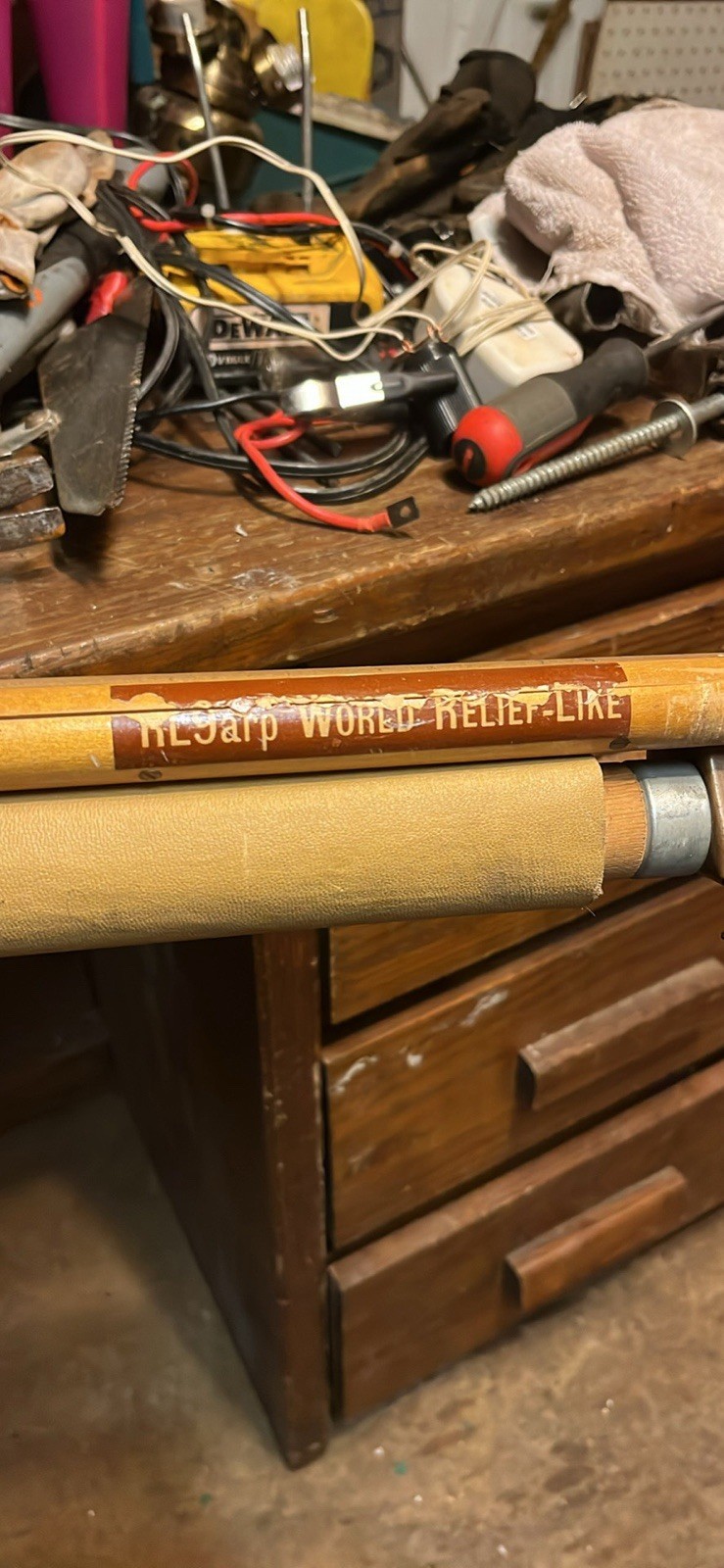 Vintage Pull Down World Map