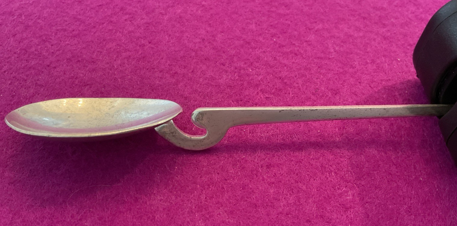 Corinium Roman Replica Style 4.25″ Silver Spoon Flat Bowl Gooseneck Pointed Stem