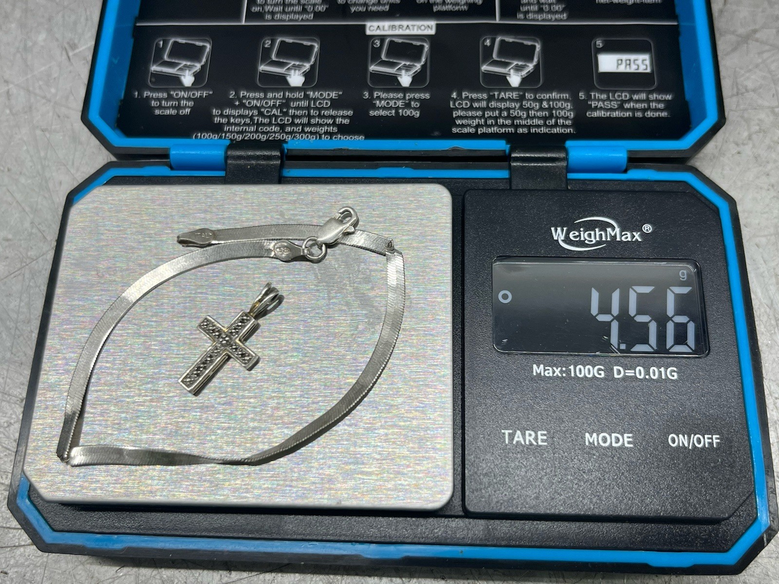 4.5 grams Of Sterling Silver Bracelet Scrap For Jewelry Making Cross Charm Good