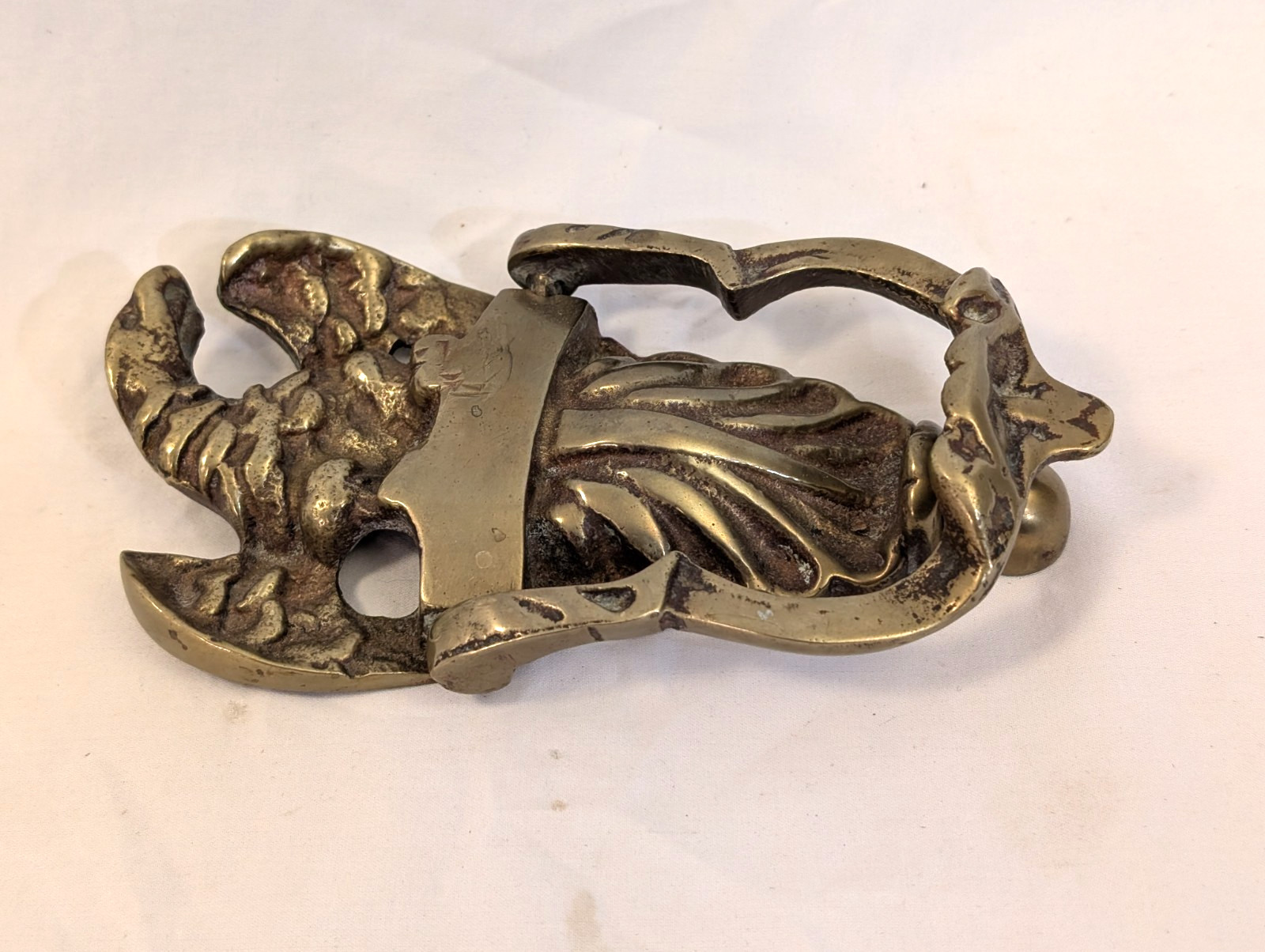 Vintage Antique Primitive Solid Brass American Eagle Door Knocker