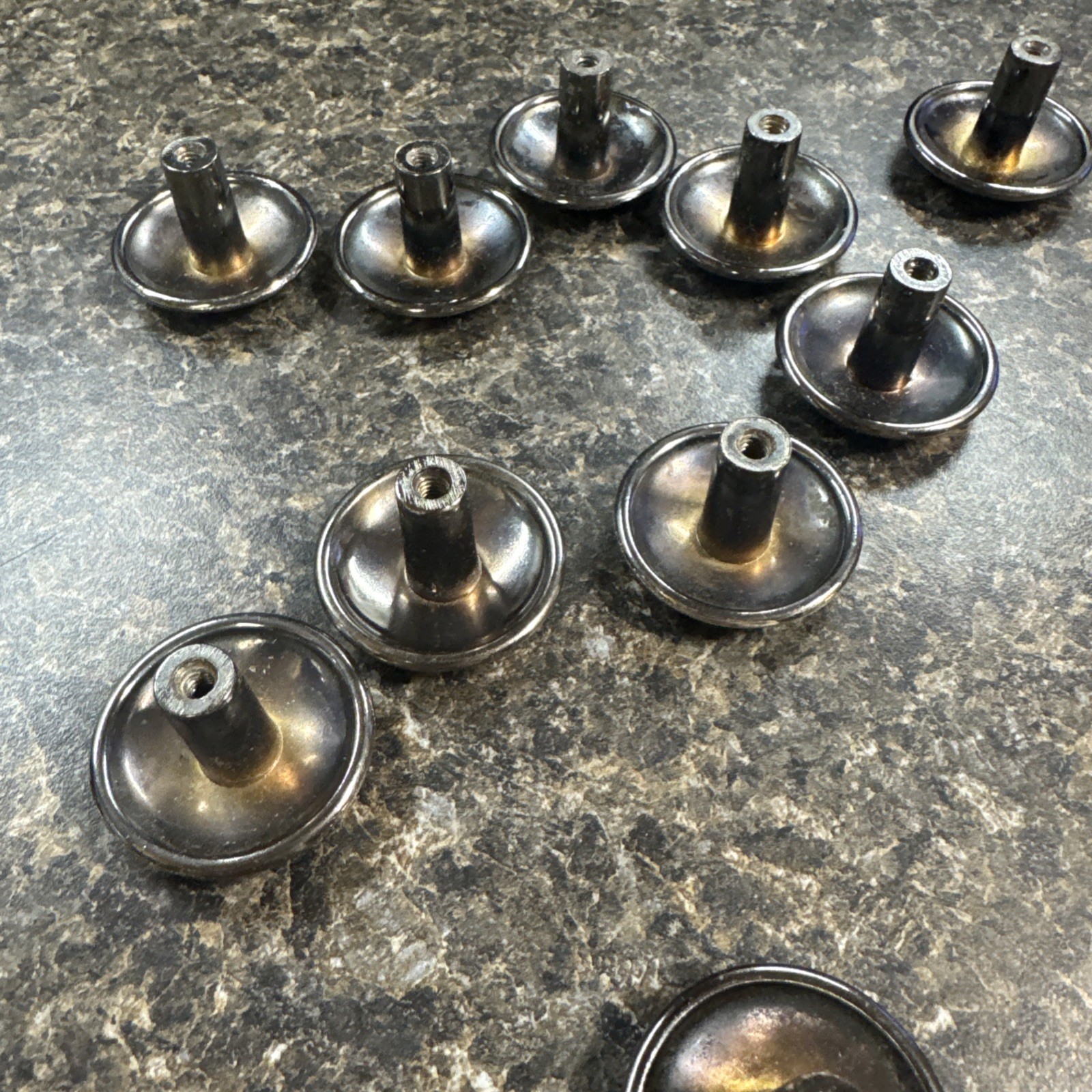 10 Vintage Brass Round Cabinet Knobs Pulls Handle
