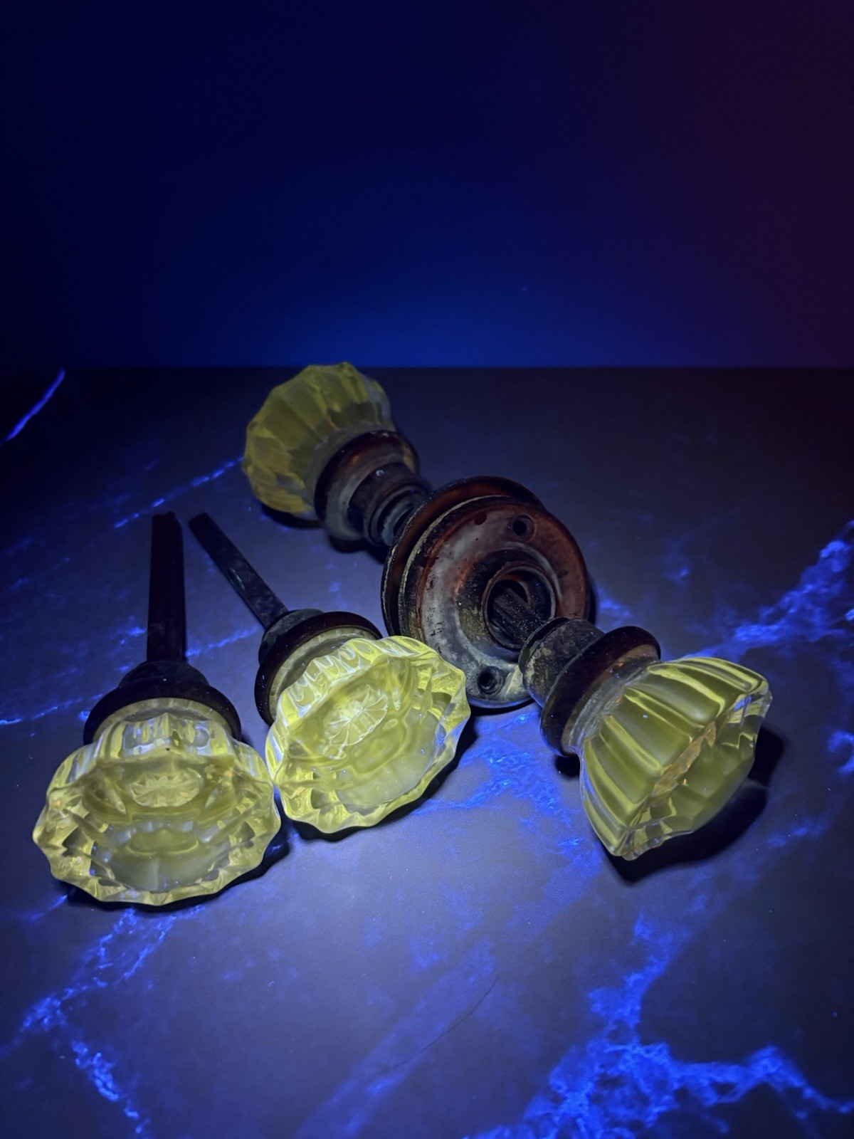 VTG 12 Point manganese glass door Handles-4, 2 Sets.