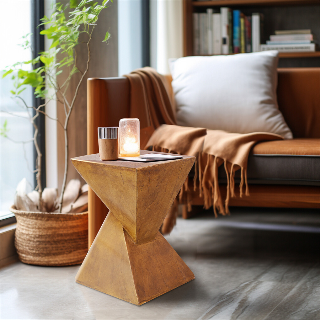 Twist Table Teak Root Shape Stool Pedestal Concrete Accent Table Coffee End Desk