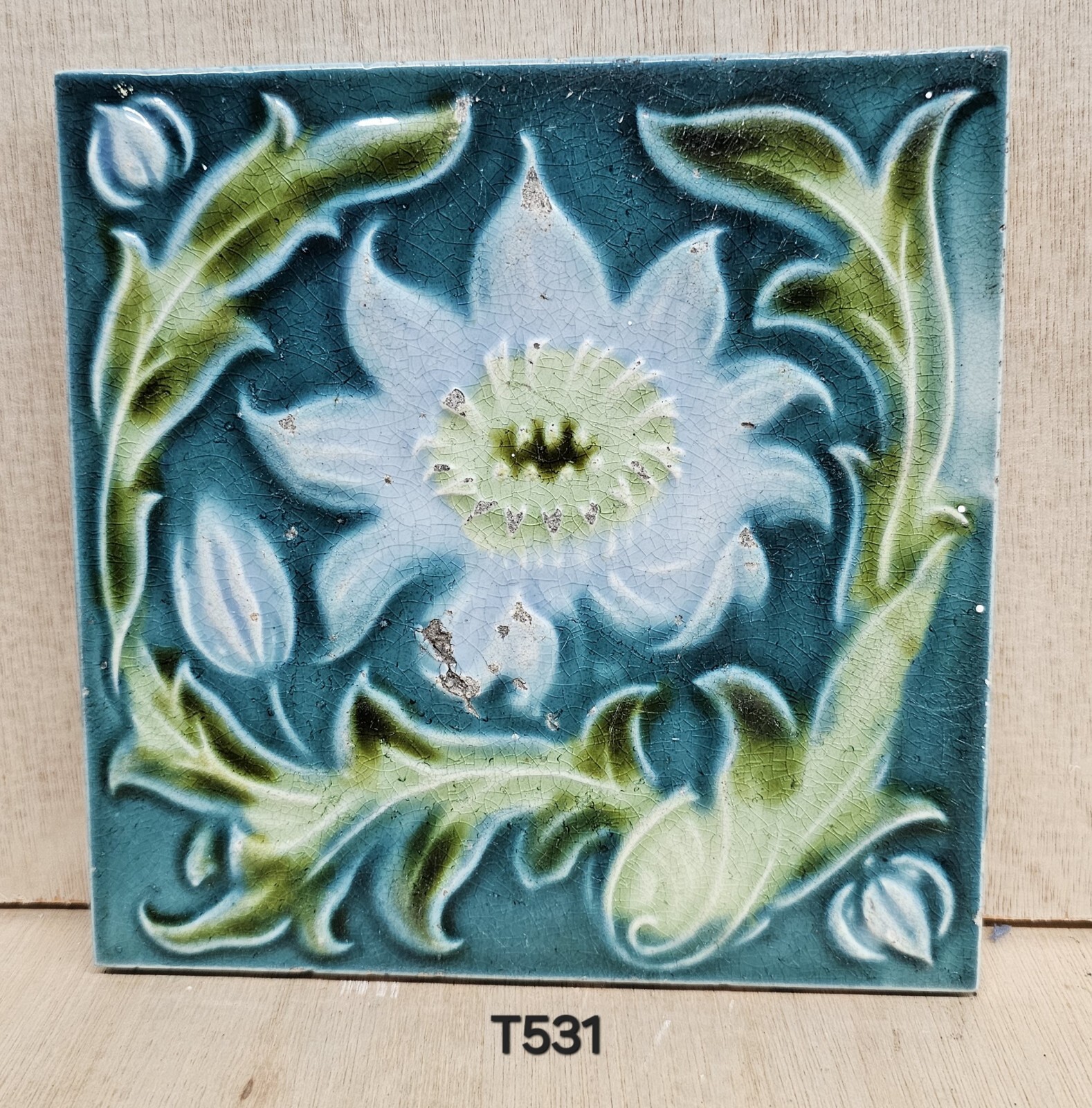 Antique 6 Inch Fireplace Tile – Corn Bros – (T531)