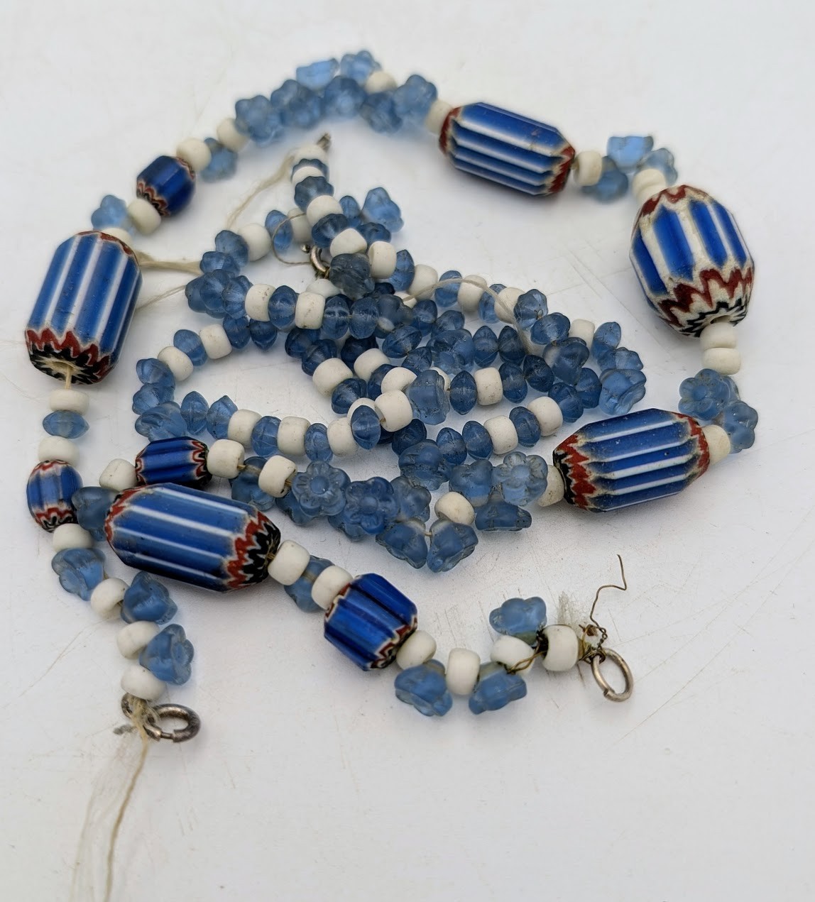 Antique Set of Six-Layer Chevron Venetian African Trade Beads