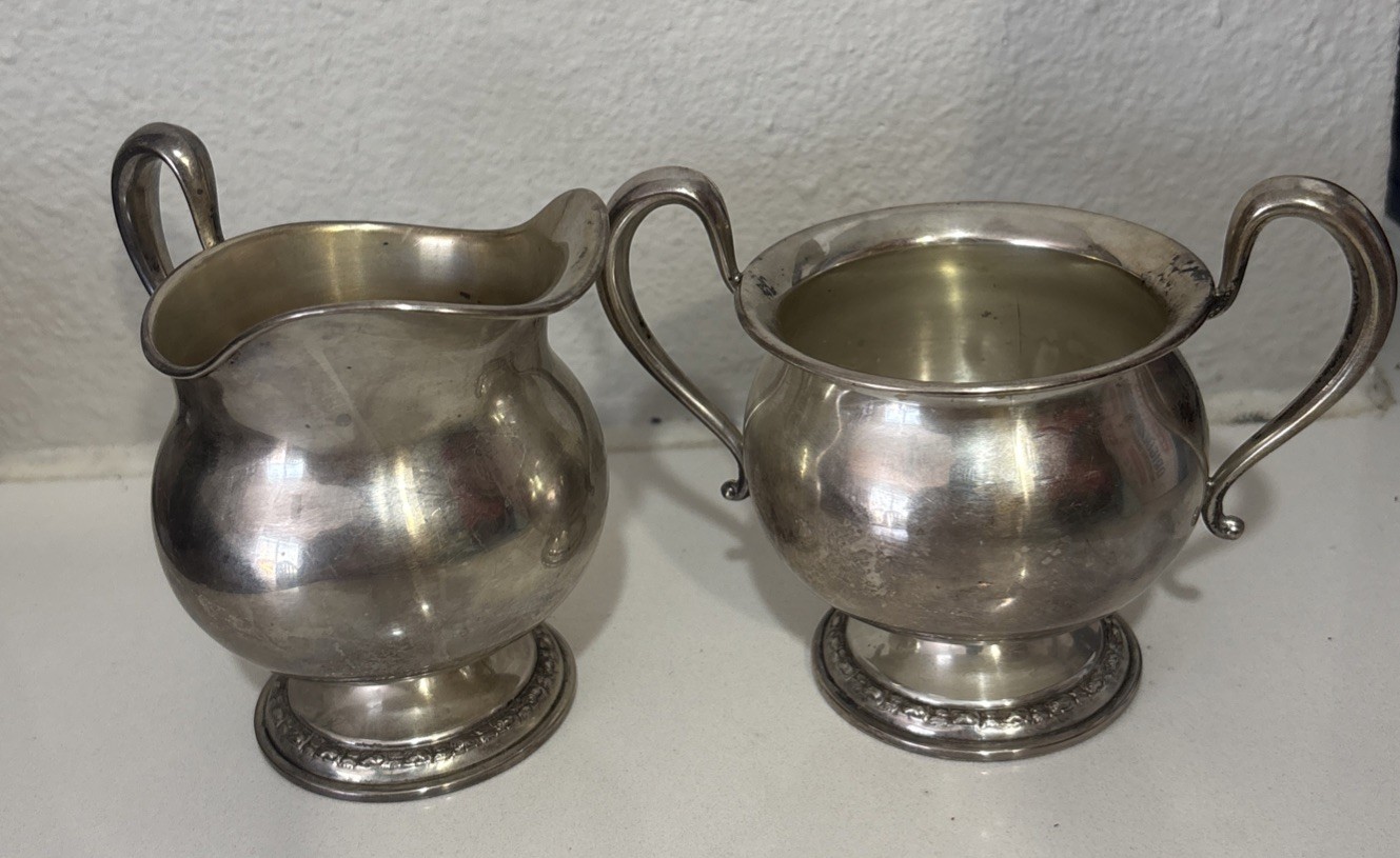 Frank M. Whiting & Co. Sterling Silver 176 Grams Sugar and Creamer #1716