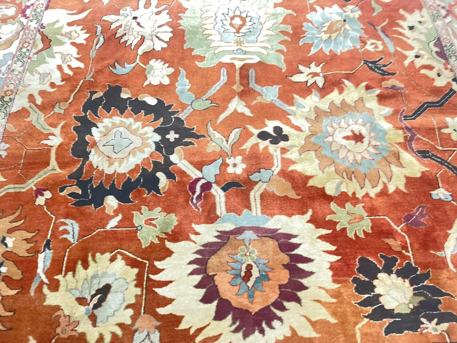 VINTAGE AGRA PATTERN HIGH QUALITY VERY DECORATIVE ORIENTAL RUG WOOL 10′ X 14′