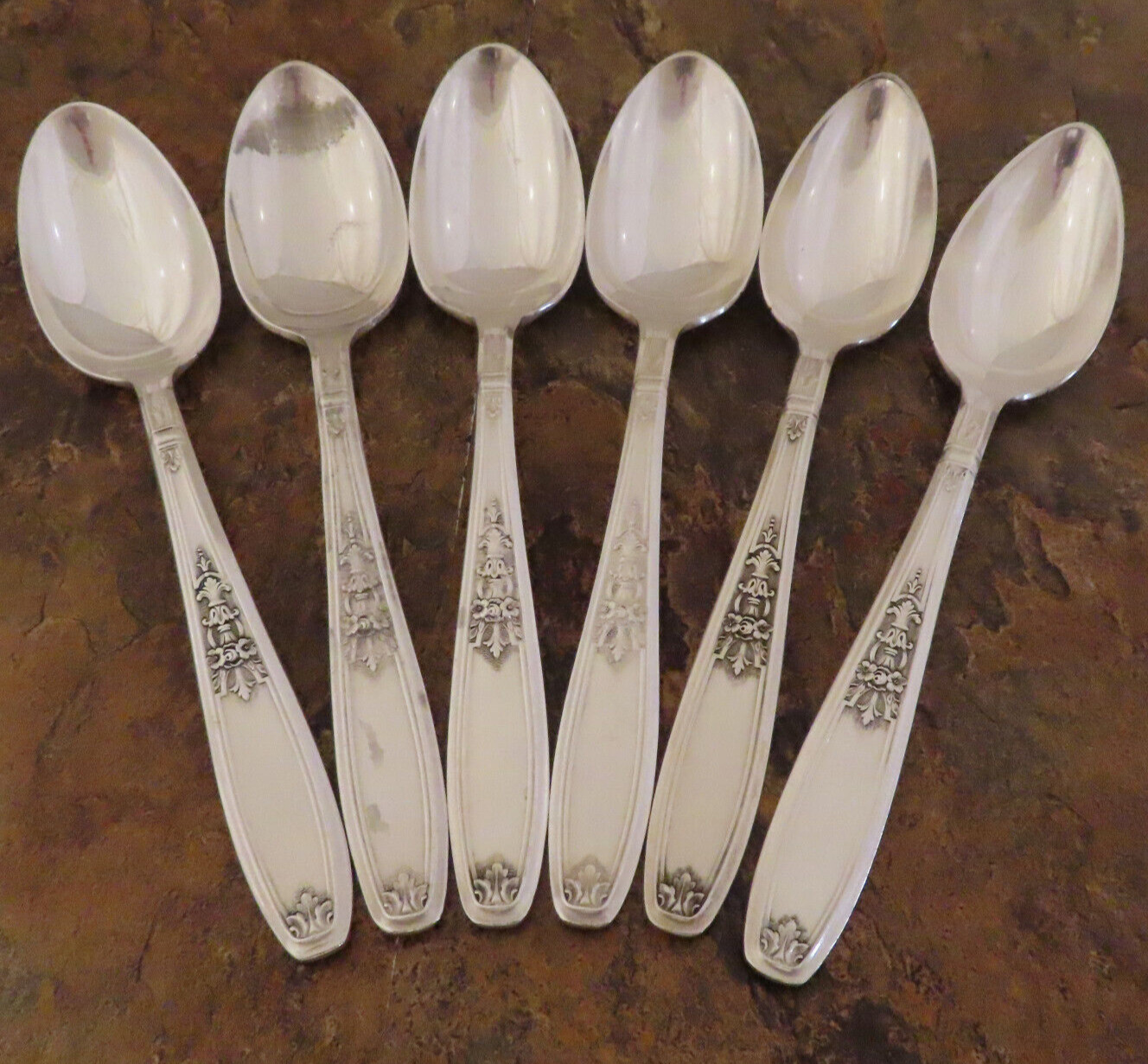 IS Ambassador Set of 6 Teaspoons 1847 Rogers Silverplate Vtg Flatware Lot E