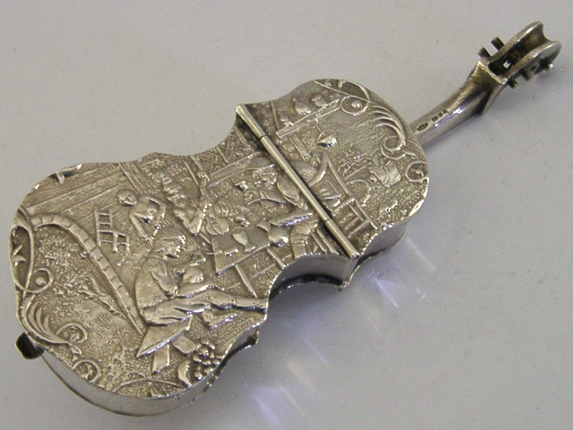 HEAVY 60g NOVELTY SOLID STERLING SILVER CELLO BOX 1979