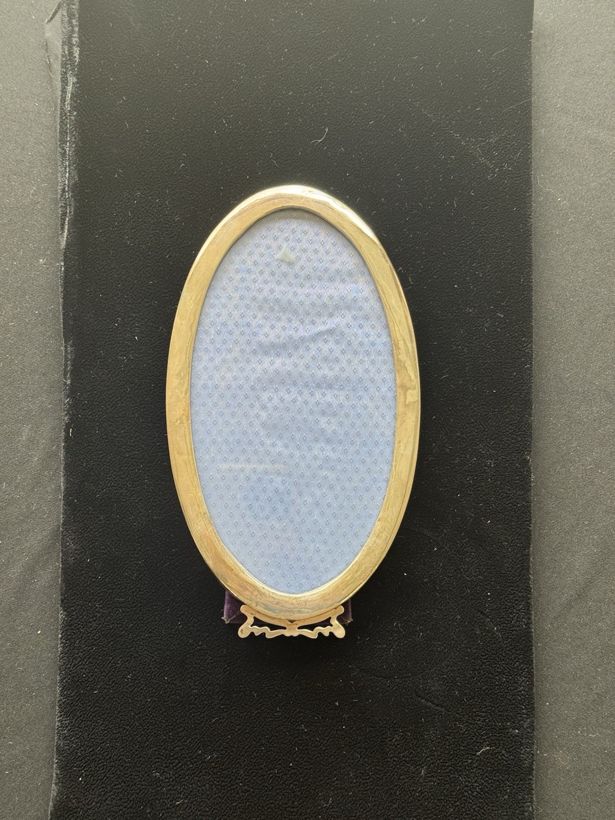 Antique Sterling Silver Oval Photo Frame Footed Tabletop Victorian Art Nouveau