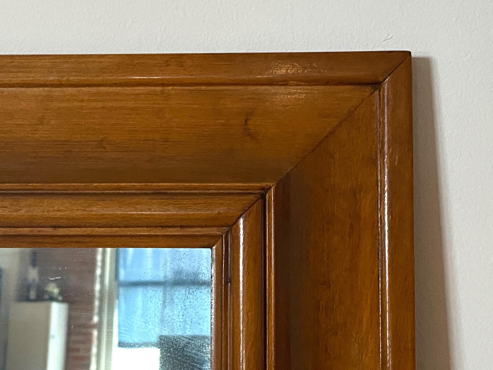 1950s Mid-Century Solid Maple Willett Wall Mirror