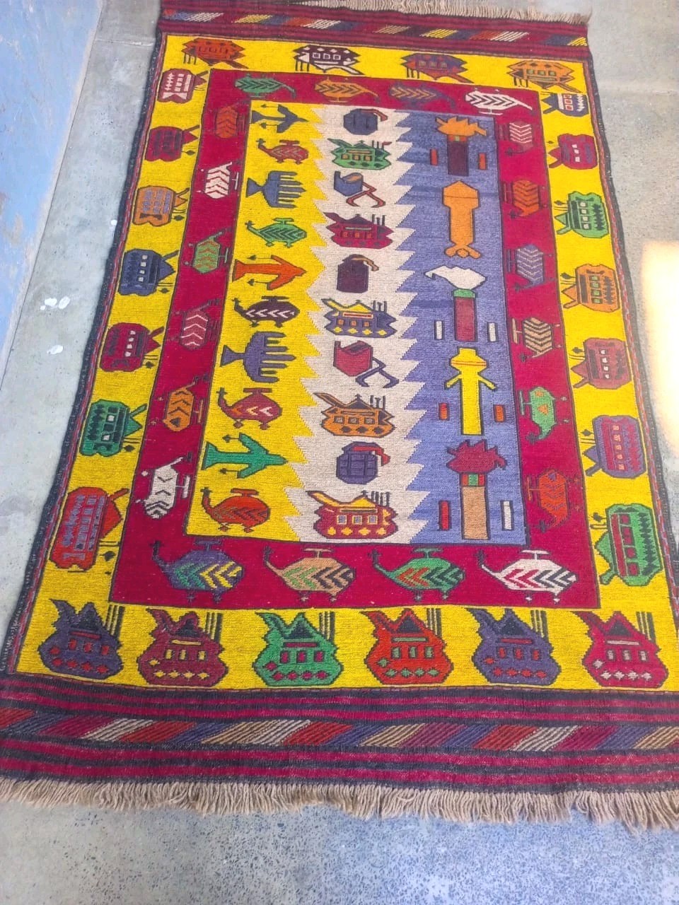 Handmade Afghan Killim war rug Great Quality Beauiful design Size 176x141cm