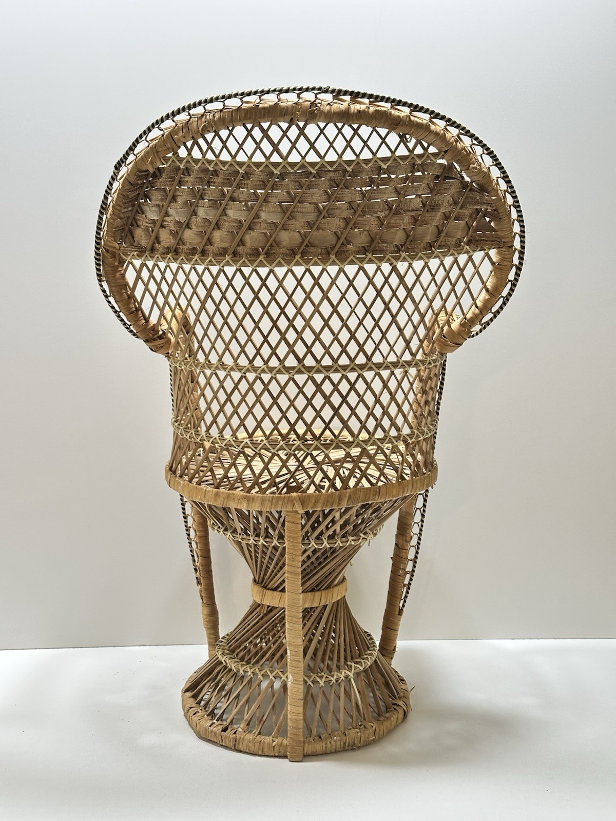 Vintage Wicker Peacock Ratton Chair 29” Tall Studio Prop Pictures