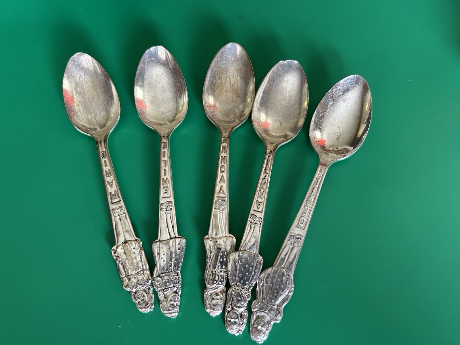 Carlton Silver Plate Dionne Quintuplets Spoon Set 1940s Vintage