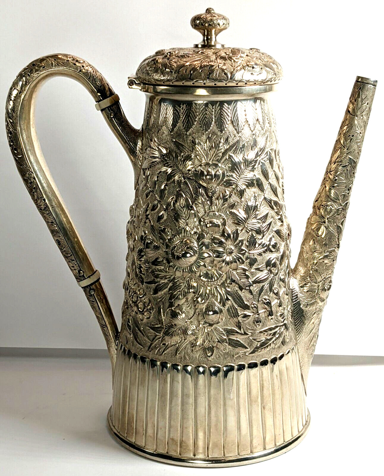 Antique Victorian Jaques & Marcus Sterling Silver Coffee Pot Circa Pre 1892