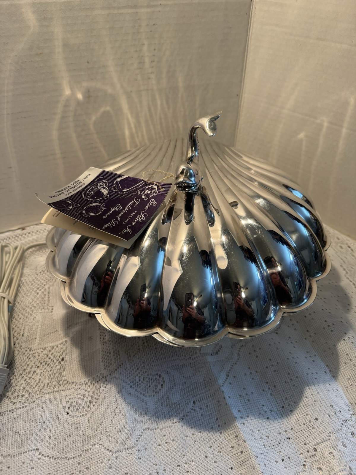 Silver Clam Shell Dolphin Serving Dish By The Eton Silver Inc. Working!!