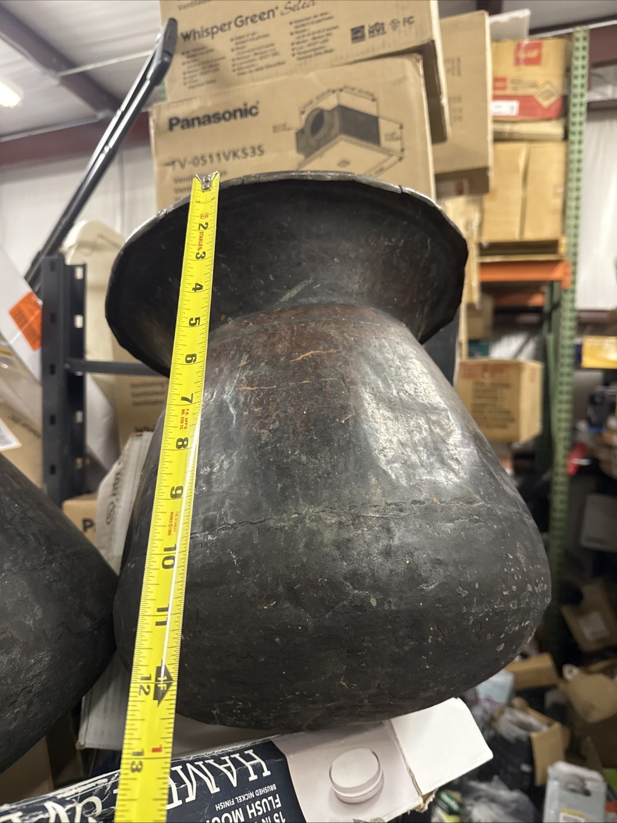Vintage Antique Solid Copper Cuspidor Spitoon 12” Lot Of 2