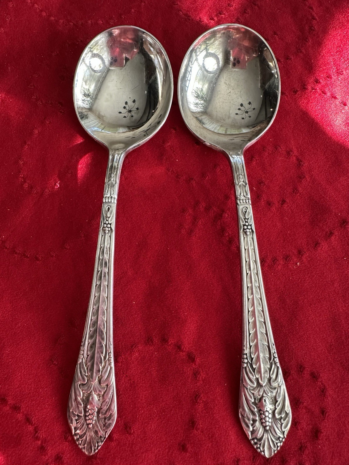 2 Pc Marquise International Silver 1847 Silverplate Rogers Bros Soup Gumbo Spoon