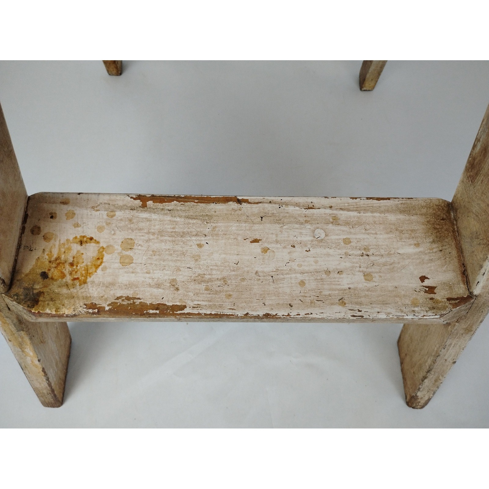 Vintage Wooden 3 Step Stool Ladder Rustic Farmhouse Plant Stand White 22″ Prop