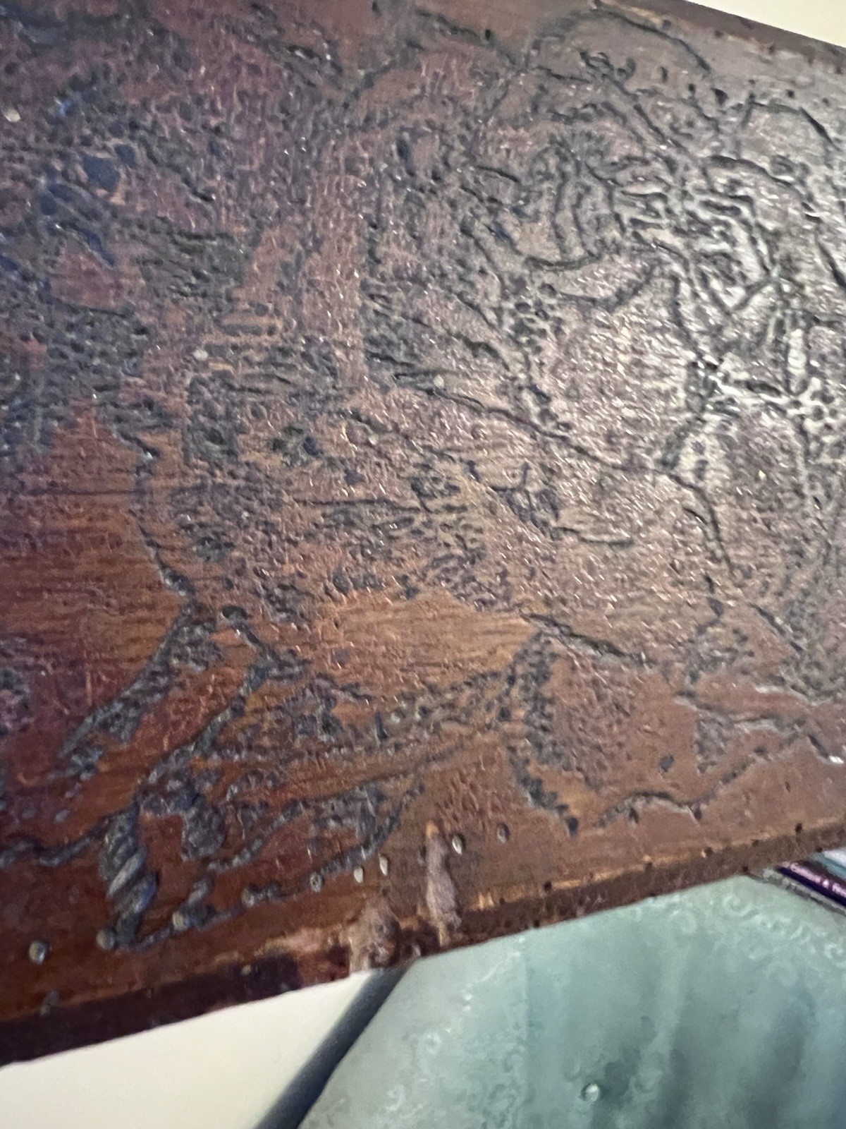 Antique 1913 Personalized Pyrography Folk Art Wood Keepsake Box Handmade