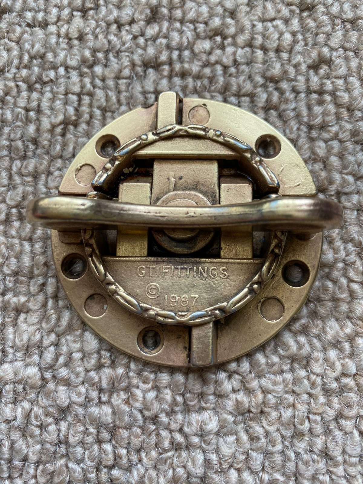 Reclaimed Vintage Brass Lock Cupboard Cabinet Window Catch Drawer Latch Table