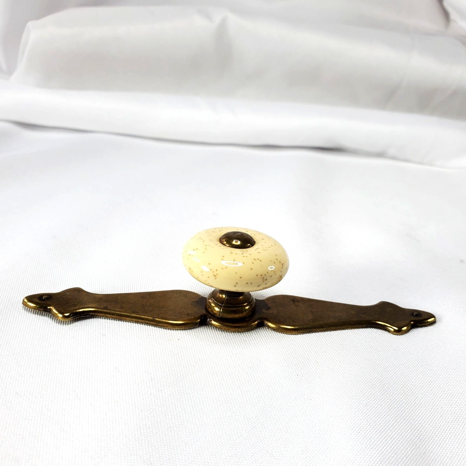 Country French Brass antique Farmhouse Colonial hardware Porcelain cabinet knob