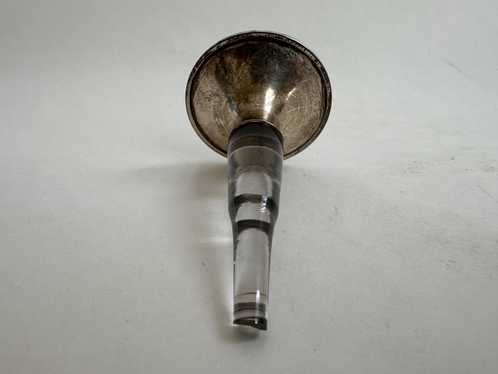 Antique Foster & Bailey Sterling Silver Guilloche Enamel Perfume Bottle Stopper