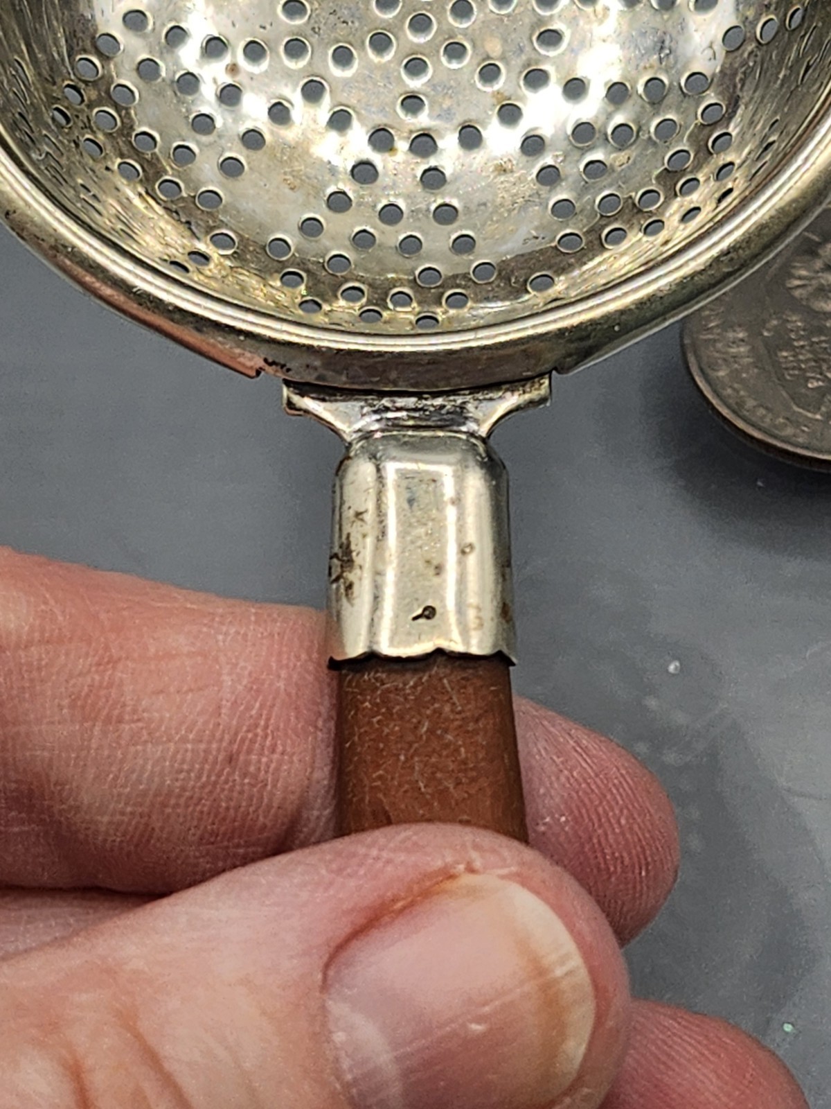 Vintage Tea Strainer W/bakelite Handle. Markings Made In England