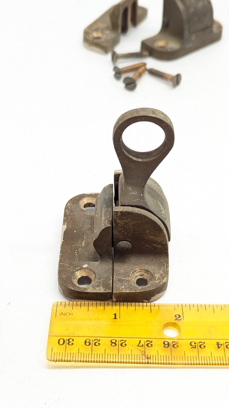 1910s 1920s Vintage Brass Handle Window Lock Set Ready to Install Lot Of 8