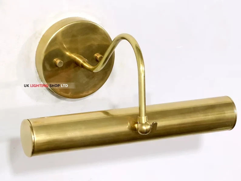 Modern Raw Brass Picture Light Solid Brass Vintage Wall Art Painting Lamp