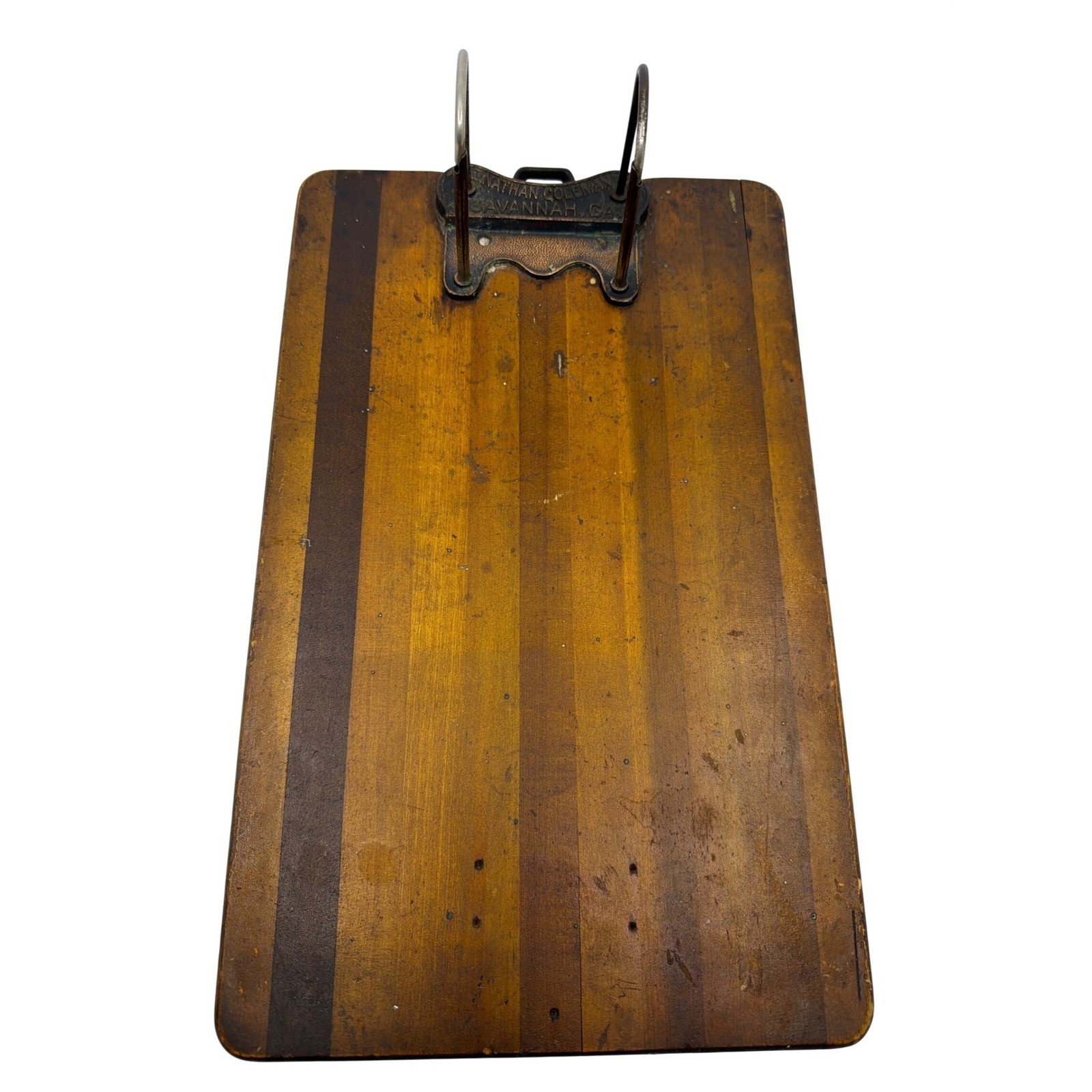 Nathan Coleman Co 40s Antique Wooden Arch File Clipboard Savannah GA Brown Fair