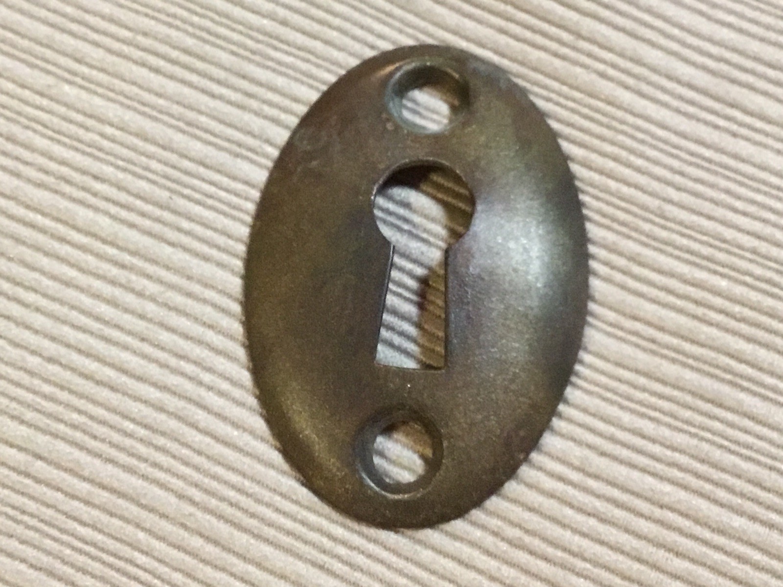 Solid Brass Oval Escutcheon Vintage Keyhole Key Hole Cover Door 1.75” X 1.25”