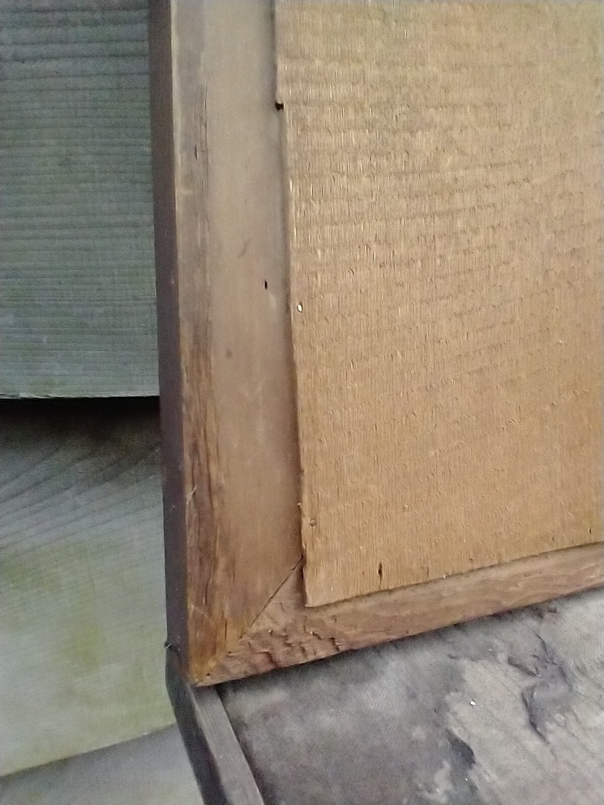 Antique Split Column (two part) Mirror Reverse Painting, Mid 1800s, 14.25″x29.5″